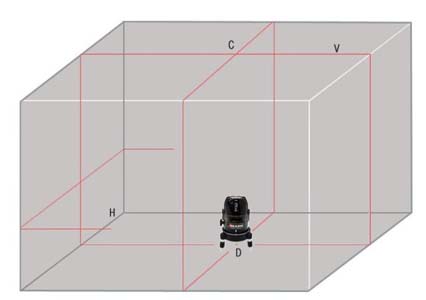 6 Beam Cross Line Laser Level 4V1H1